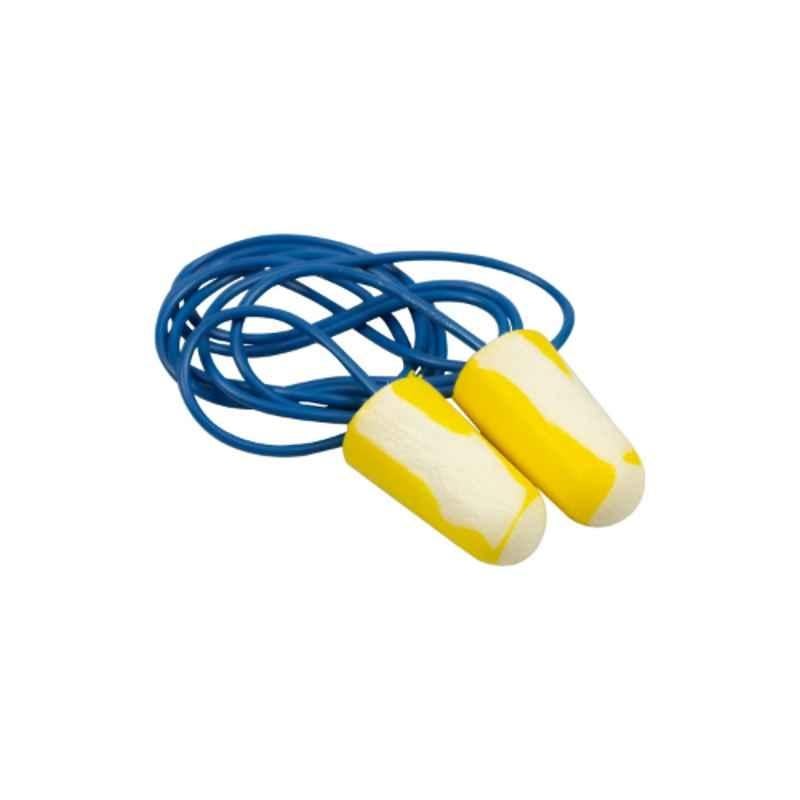 Honeywell 304L Yellow & White Polyurethane Corded Earplug, (Pack of 5)