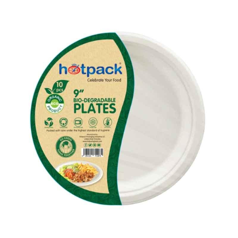 Hotpack 10Pcs 9 inch Paper Pulp Plate Set, HSMBDRP9