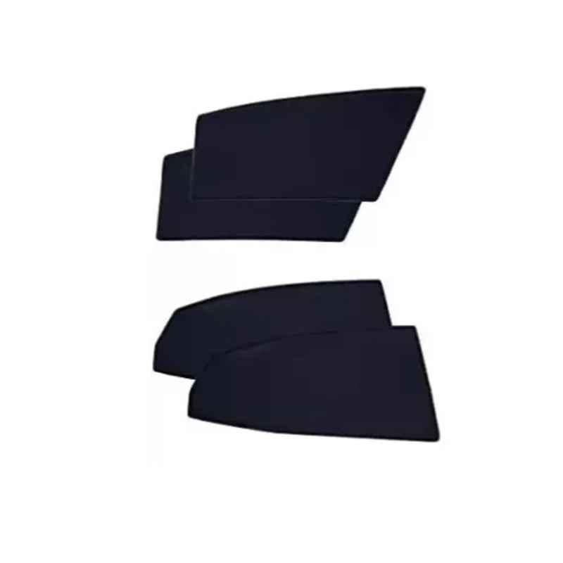 Trac Zipper Magnetic Car Sun Shades Curtain For Volkswagen Vento Model Year-2010,2017 (Pack of 4)