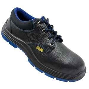 JAMA Leather PU Steel Toe Black Safety Shoes, 82542-JB041DD-07, Size: 7