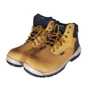 T-Torp Nexa 07 Nubuck Leather Brown Steel Toe Dual Density PU Sole Safety Shoes, Size: 6