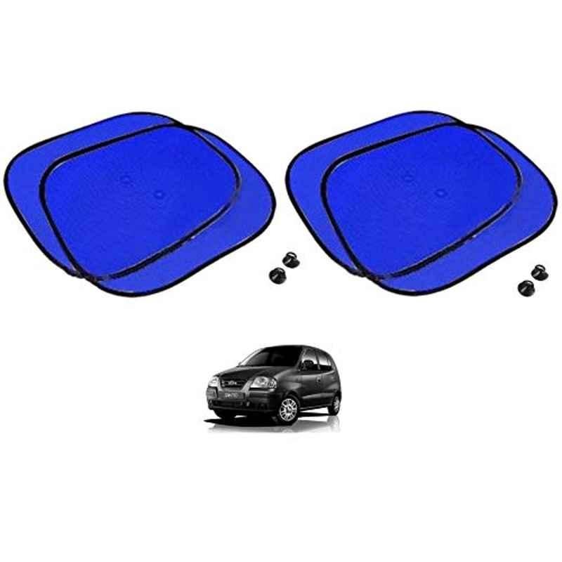 Kozdiko 4 Pcs Blue Chipkoo Car Window Sunshade Curtain Set for Hyundai Santro Xing, koz_82881