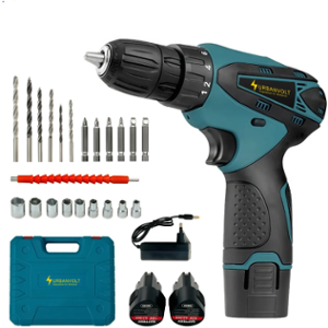 UrbanVolt 12V 10mm Blue Forward/Reverse Automatic Cordless Drill with Dual Speed & LED Light, UV-Pro12X