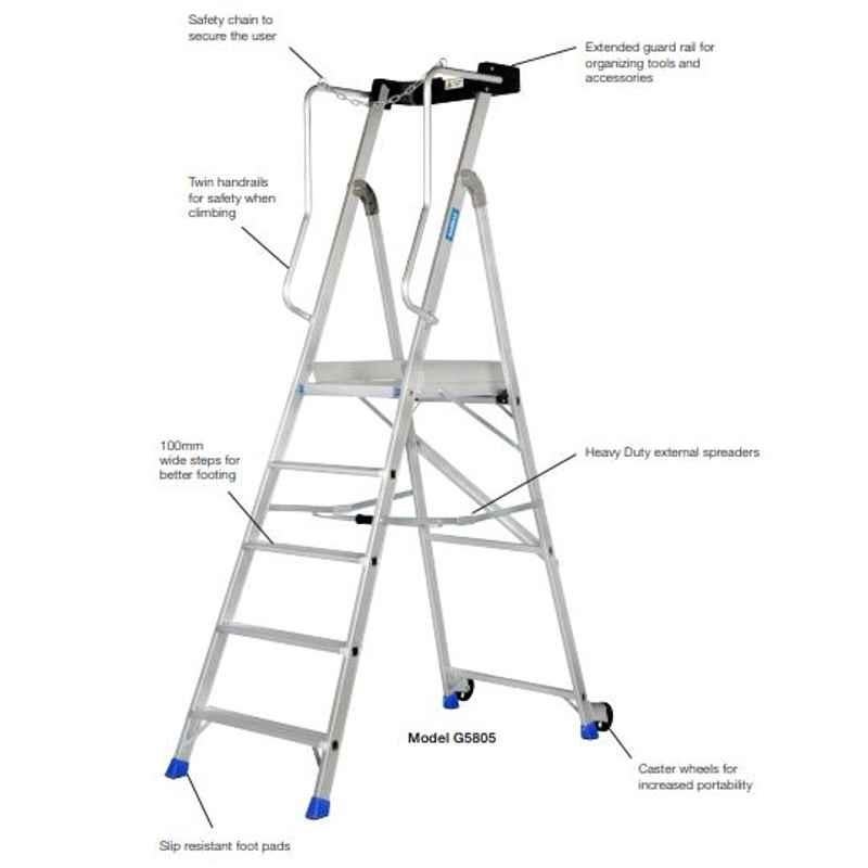 Gazelle 6.7ft Aluminium Platform Ladder, G5804