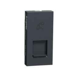 Schneider Electric Unica Pure 1 Module Volcanic Grey RJ11 Socket with Shutter, UNSRJ11_1M_GY