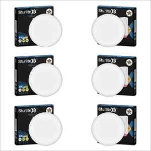 Sturlite Lexxo 8W 640lm Warm, Neutral & Cool White 3 in 1 Round LED Surface Light (Pack of 6)