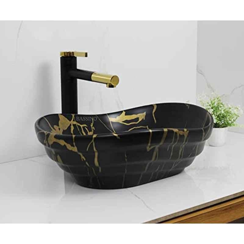 Bassino Art 45.5x34.5x14cm Ceramic Black Wash Basin, GR_108