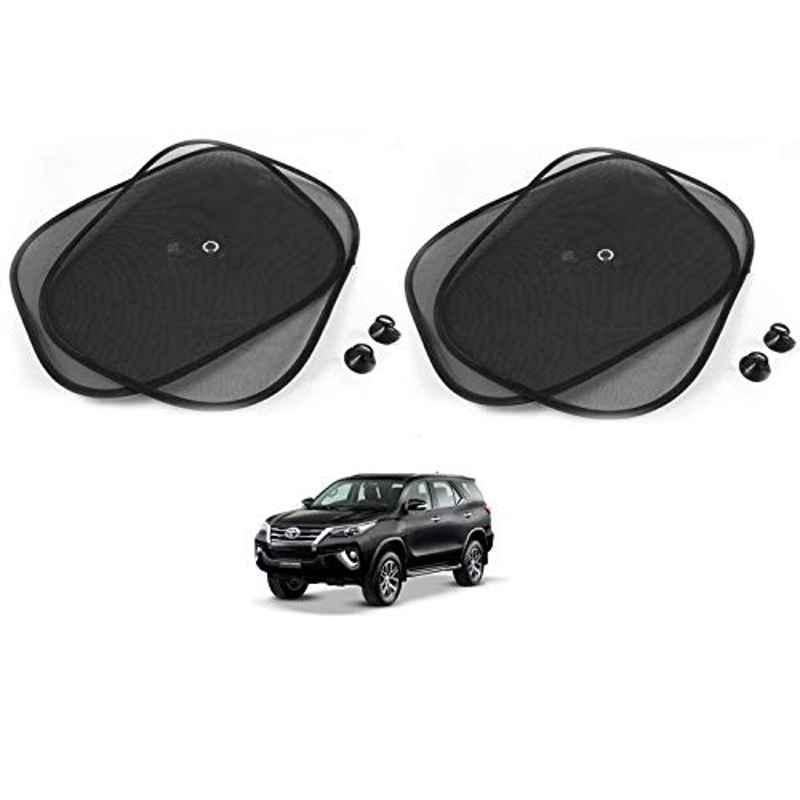 Kozdiko 4 Pcs Black Chipokoo Car Window Sunshade Curtain Set for Toyota Fortuner 2016, koz_78927