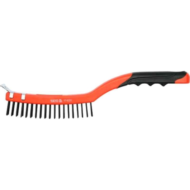 Yato 340mm 3 Rows Steel Wire Brush with Plastic Handle, YT-6331