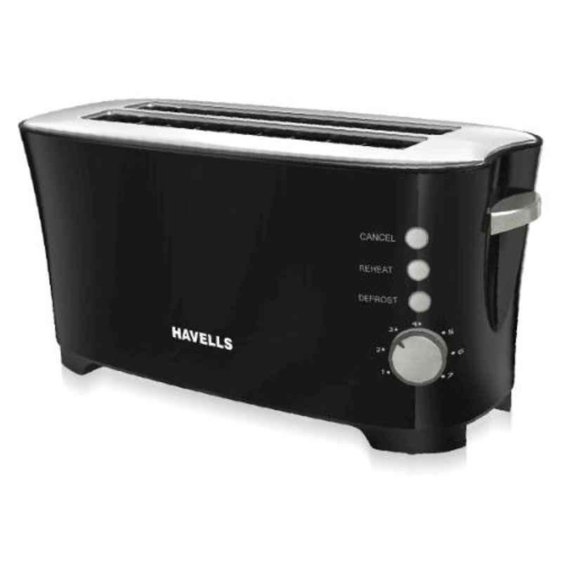 Havells Feasto 4 Slice 1350W Black Pop Up Toaster, GHCPTCAK135