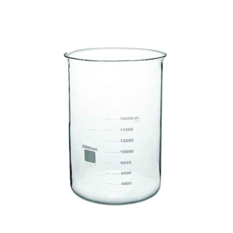 ABGIL 20000ml Borosilicate Glass Low Form Beaker with Spout, ABG710
