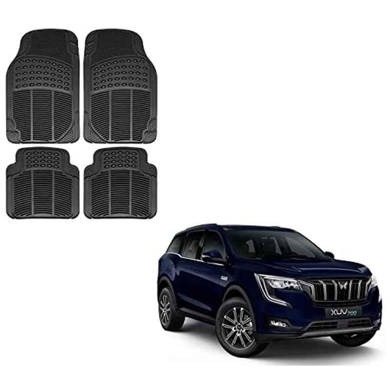 Kozdiko 4 Pcs Rubber Black Car Simple Foot Mat Set for Mahindra XUV 700