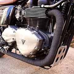 AOW Black Silencer Wrap Bike Exhaust Shield for All Royal Enfield Models (Length : 3 Mtrs) W-14