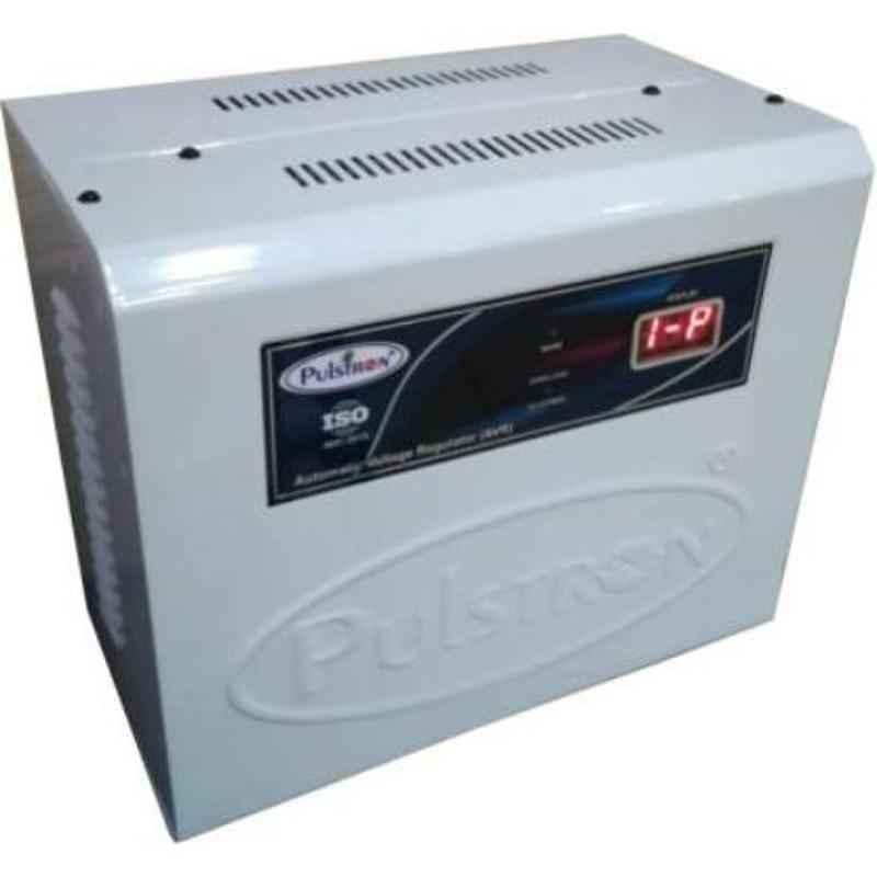 Pulstron PTI-AC4500D 4kVA 90-500V Double & Single Phase White Automatic Voltage Stabilizer for 2 Ton AC