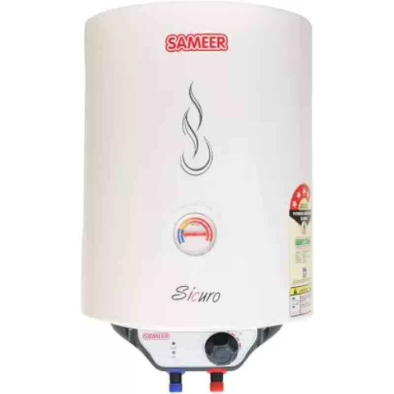 Buy Sameer Sicuro Glassline 25L 2000W White Storage Water Geyser Online At  Price ₹4689