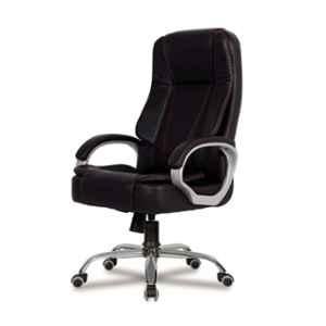 Woodberg Tusker Black High Back Leatherette Ergonomic Revolving Office Chair with 360 deg Swivel Wheels, WBH101BL