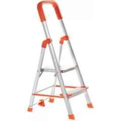 ProHome 2 Step Aluminium Orange Ladder with 5 Anti Skid Shoes & Platform, Aqua LAD 02