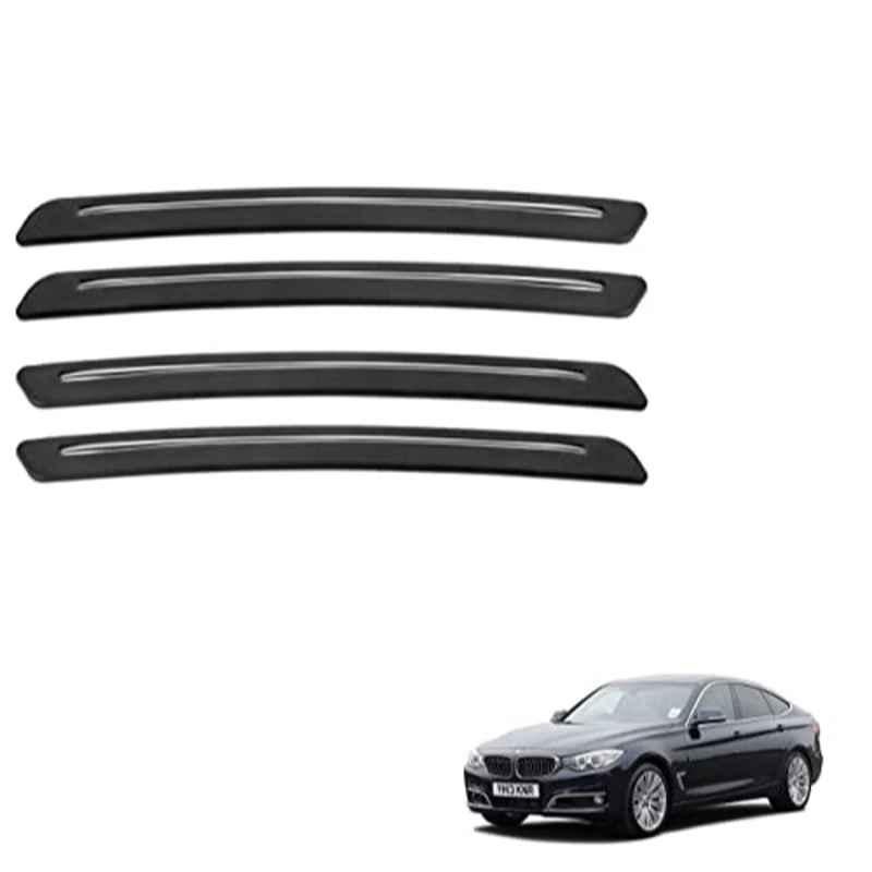 Kozdiko 4 Pcs Rubber Black Car Bumper Protector Set with Chrome Strip for BMW 3GT Series
