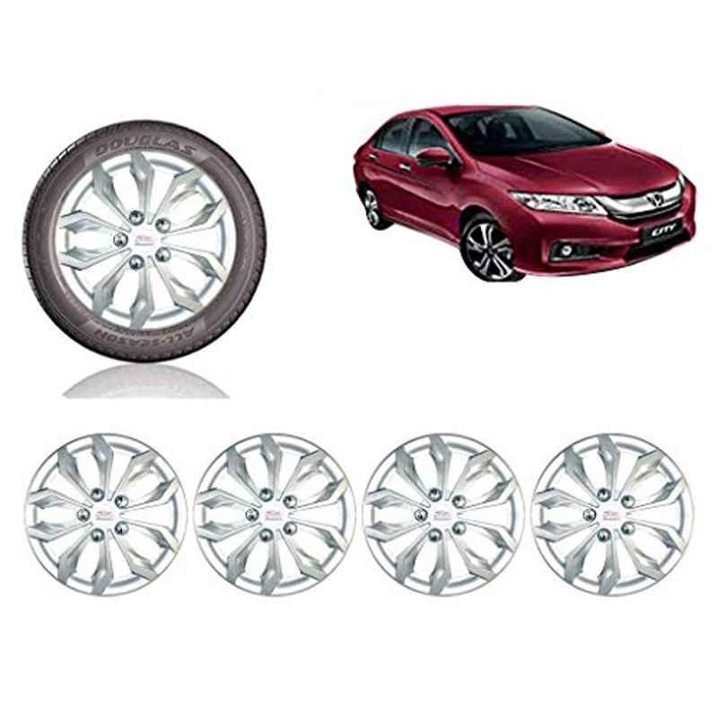 Auto Pearl 4 Pcs 15 inch ABS Silver Car Wheel Cover Set for Honda City Ivtec 2016