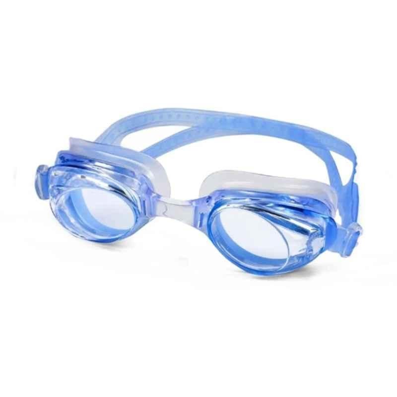 GLS ZS-3600 Blue Anti-Fog Silicone Swimming Goggles with Adjustable Strap