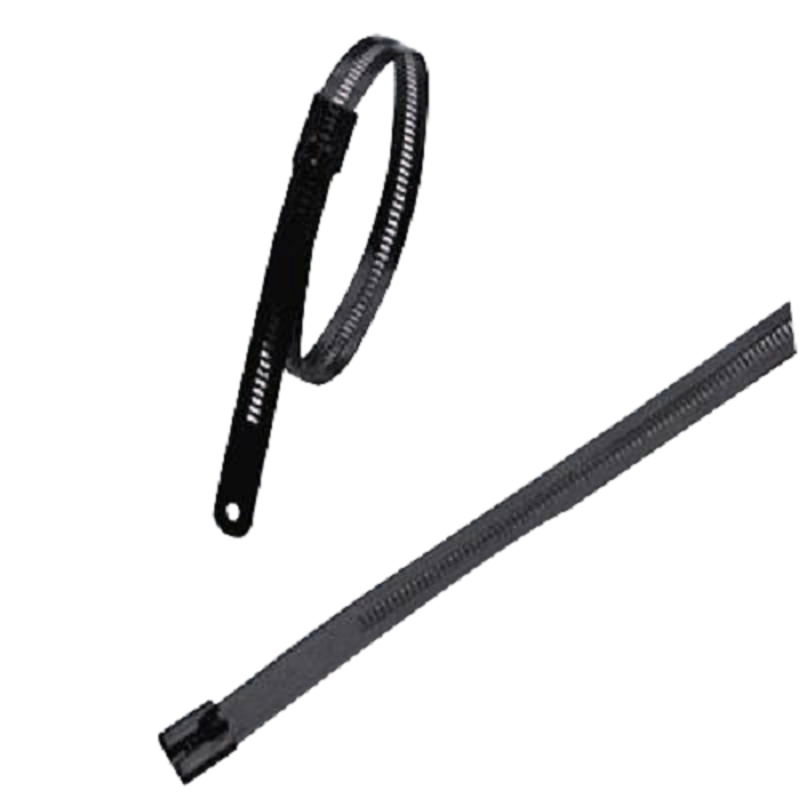 Aftec 12x450mm Non-Magnetic Stainless Steel Multi Lock Polyester Coated Cable Tie, ACTI 12-450 MLP