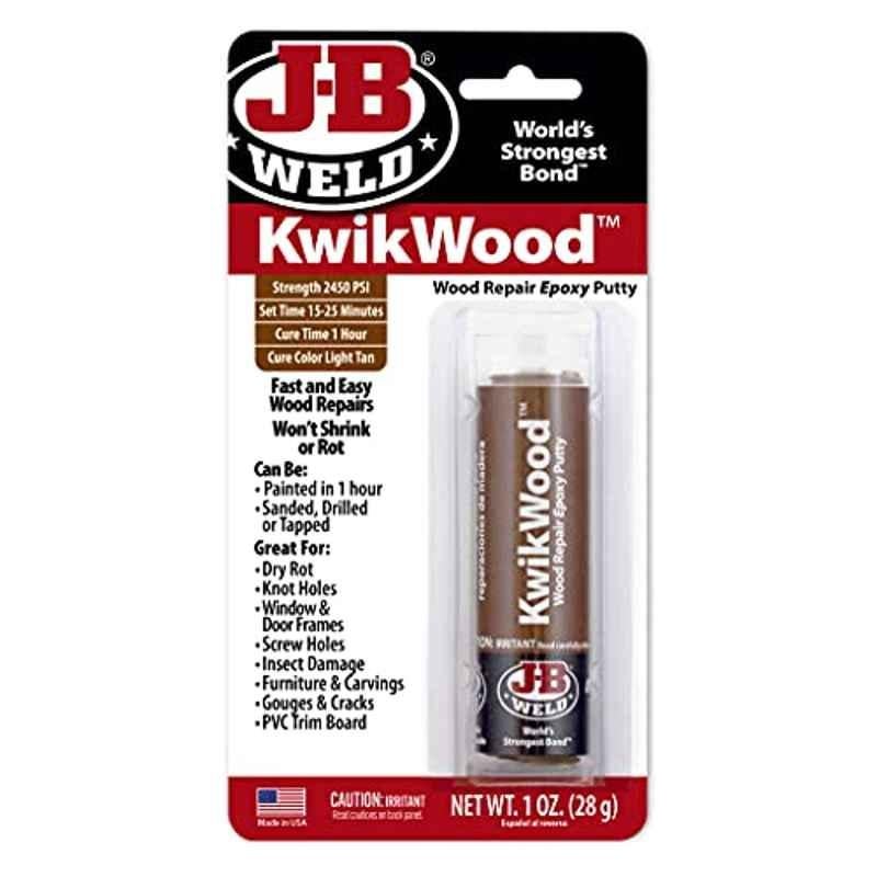 J-B Weld KwikWood 3.5 inch Tan Wood Repair Epoxy Putty Stick, 8257