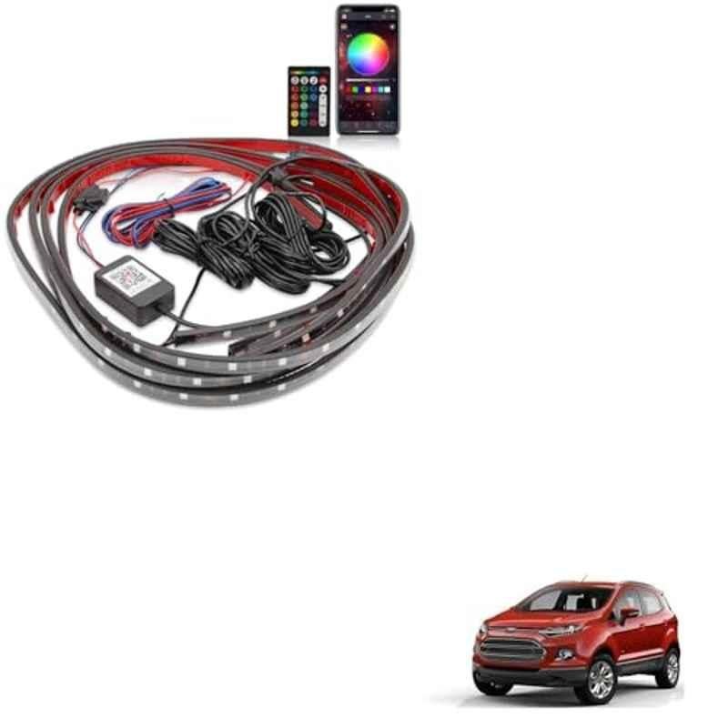Kozdiko 12V Car Underbody Multicolor LED Strip Light Set with Wireless Remote for Ford Ecosport