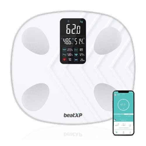 beatXP Smartplus Bmi Weighing Scale with 13 Essential Body Parameters,  Bluetooth Weighing Machine with Smart Fitness App and Backlit LCD Display