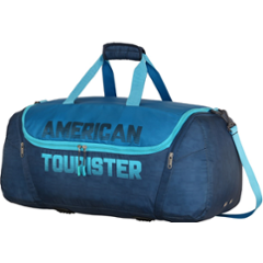 American Tourister 55cm Blue Nylon Grid Duffle Bag