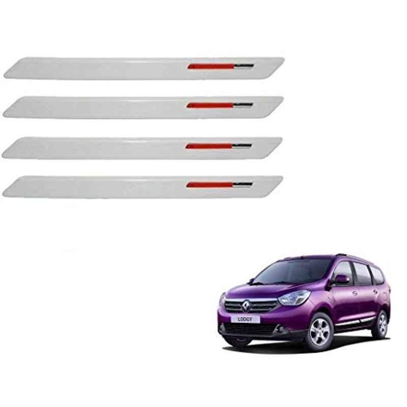 Kozdiko 4 Pcs White & Red Designer Car Bumper Protector Set for Renault Lodgy, KOZ-65814