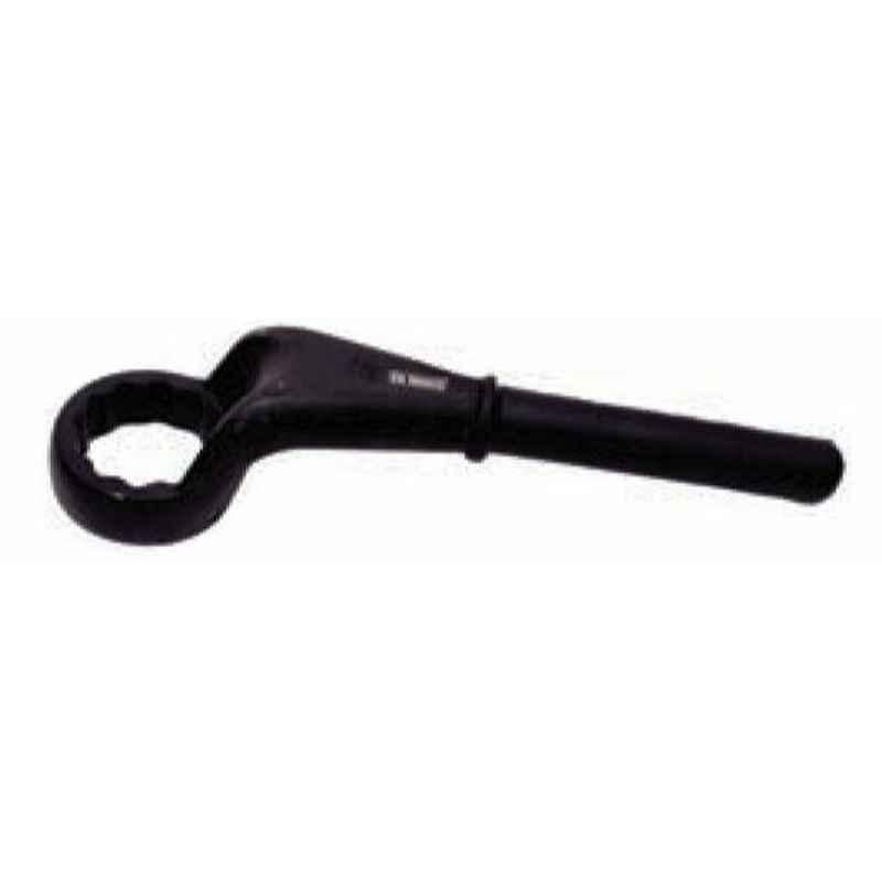De Neers 65mm Black Phosphate Finish Deep Offset Slogging Ring Spanner with Round Handle