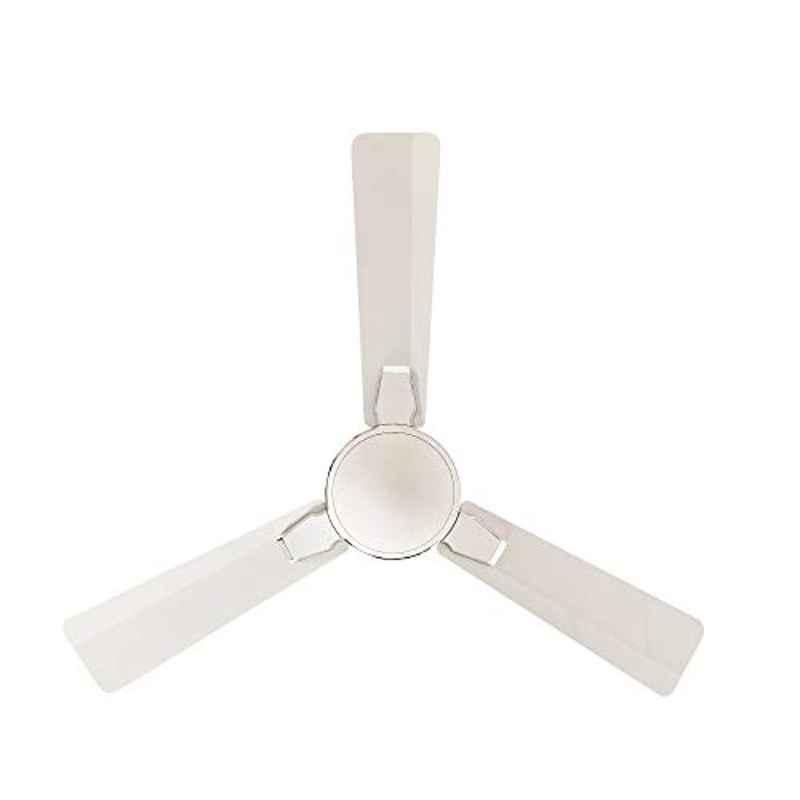 Crompton Aura Prime 48 inch 74W Aluminium Pearl White Chrome Anti-Dust Ceiling Fan with Duratech Technology & 5 Years Warranty, DMUUDB1200, Sweep: 1200 mm