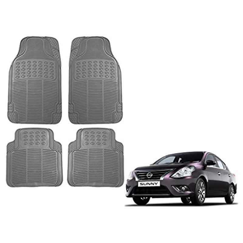 Kozdiko Grey Simple Rubber Car Foot Mat Set for Nissan Sunny, koz_13416