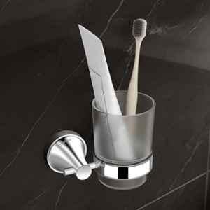 Plantex Tumbler Holder for Bathroom/Pure Brass Toothbrush Holder/Toothpaste/Razor Holder/Bathroom Accessories APS-EFL-03, Chrome