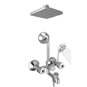 Mayur Ocich Trio 2 Pcs Brass 3 In 1 Wall Mixer Set with 6 inch Rain & 5 Flow Handshower