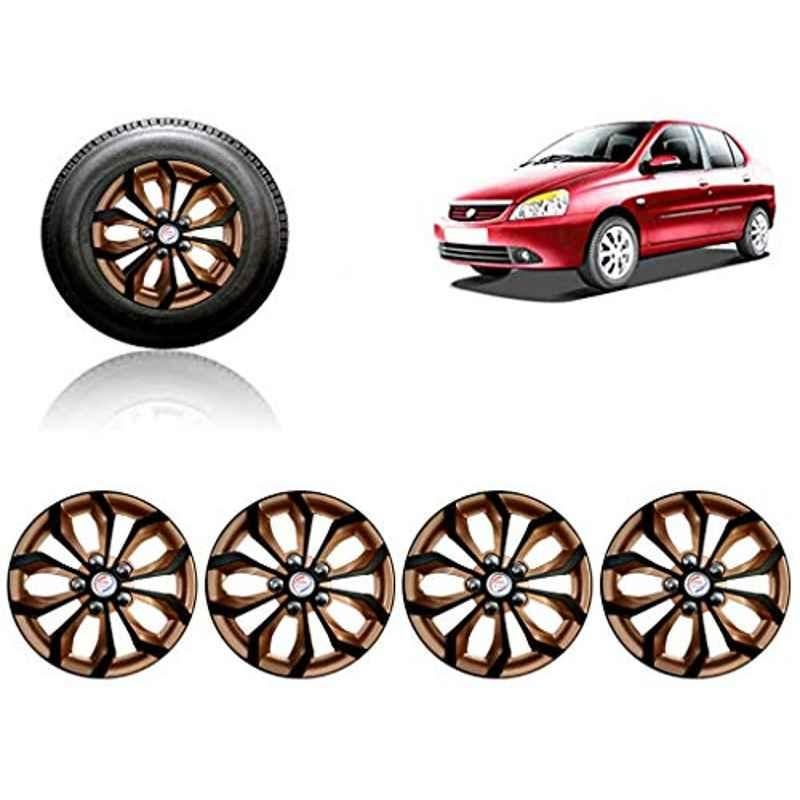 Auto Pearl 4 Pcs 14 inch ABS Black & Copper Car Wheel Cover Set for Tata Indigo