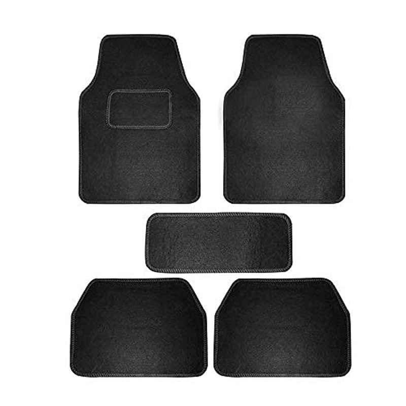 Carizo 5 Pcs Rayon & Nylon Black Car Floor Mat Set for Maruti Suzuki Grand Vitara XL-7