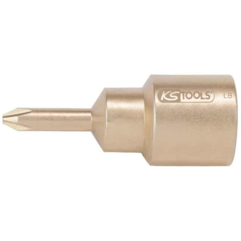 KS Tools Bronze Plus 1/2 inch PH 3 Aluminium Bit Socket for Phillips Head Screws, 963.1298