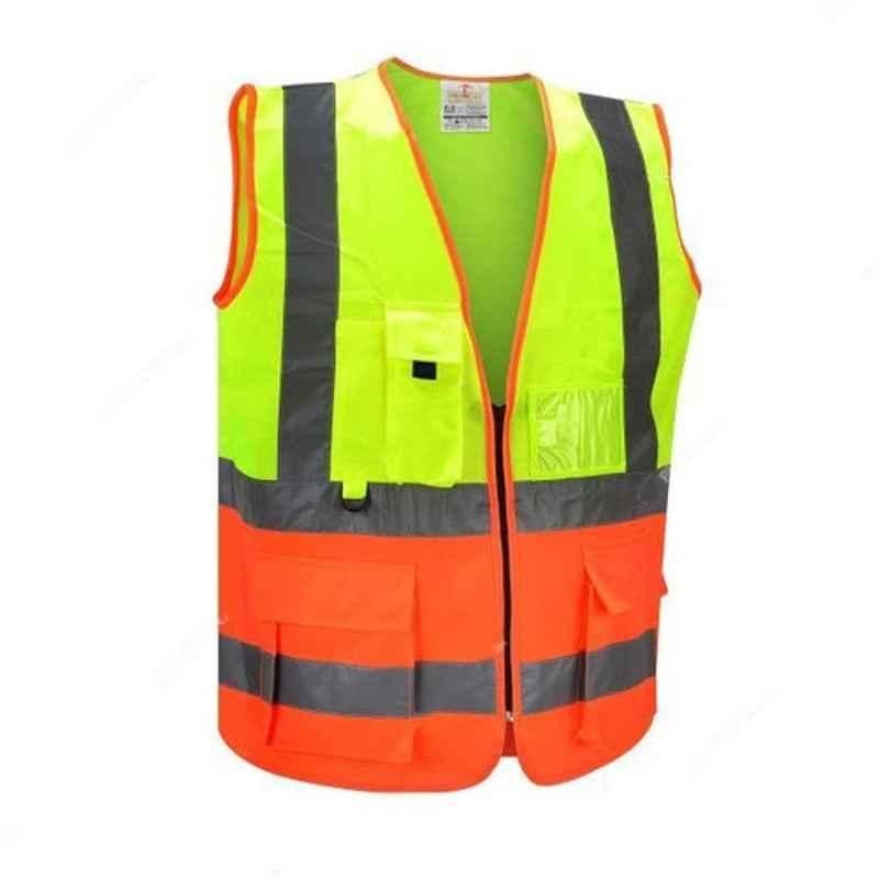 Empiral Multiglow E108082807 100% Polyester Yellow & Orange Safety Vest, Size: 4XL