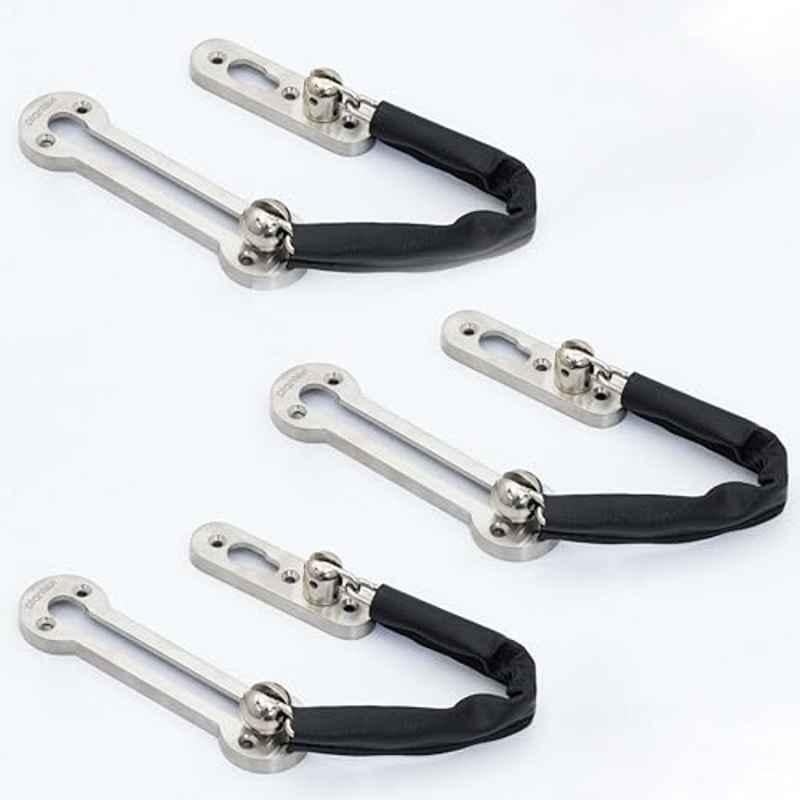 Plantex Heavy Duty Security Door Chain Lock/Anti-Theft Sliding Chain Lock for Inside Door (Pack of 3) Matt, Finish