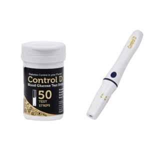 Control D Blood Glucose, 50 Pcs Blood Glucose Test Strips & Lancing Device Combo