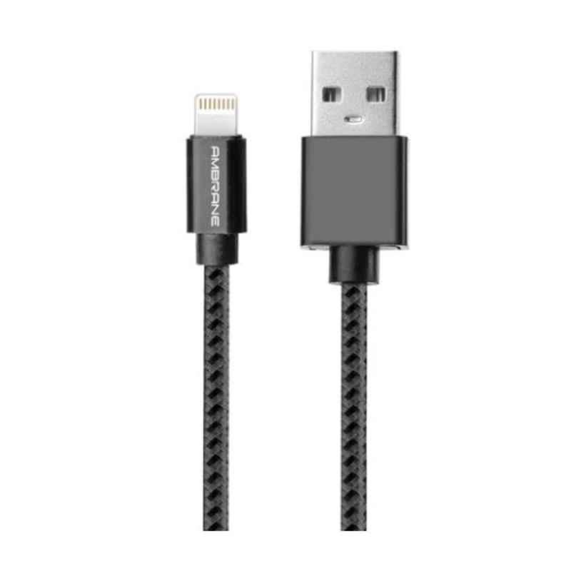 Ambrane ABCL-15 3A Nylon Black Lightning Braided Cable