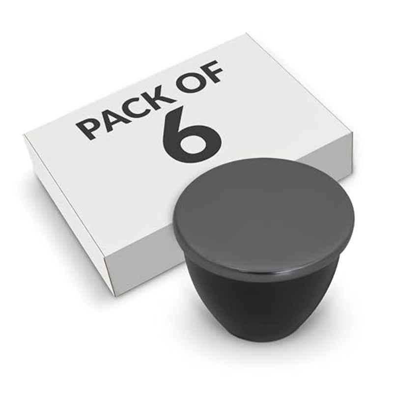 Plantex Knobs for Drawer/Drawer Knobs/Knobs for Cabinets/Pull-Push Knobs for Kitchen/Bedroom Drawer (Pack of 6) Satin Black & Black