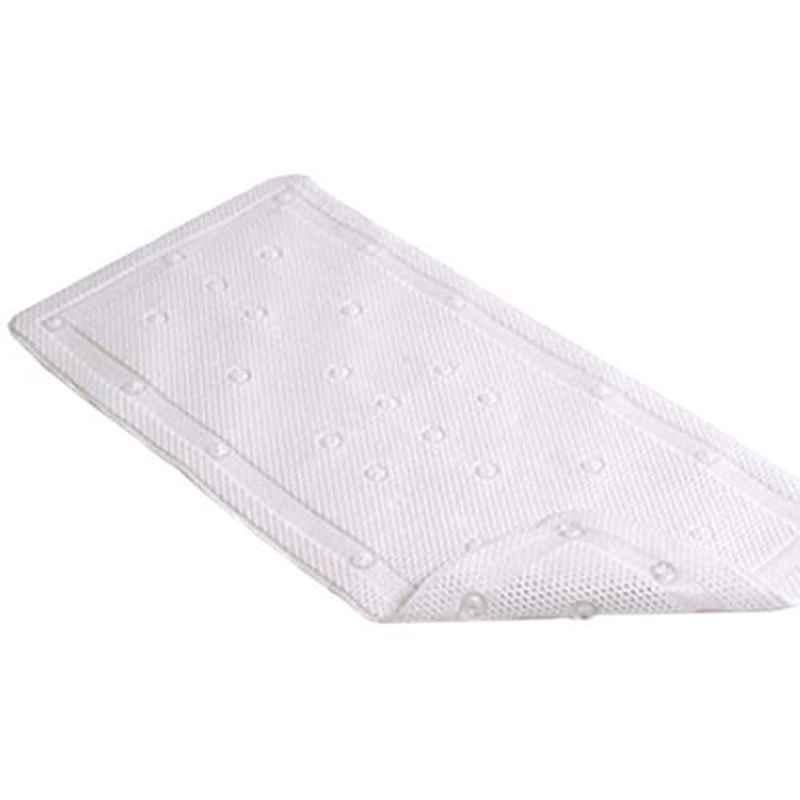 Contact 36x17x0.3 inch Rubber Off White Rectangular Grip Bath Mat