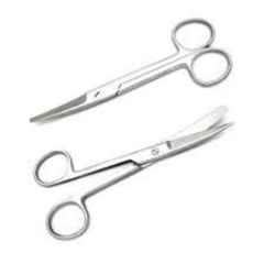 Forgesy 2 Pcs 6 inch Surgical Straight & Curved Sharp/Blunt Dressing Scissor Set, X64