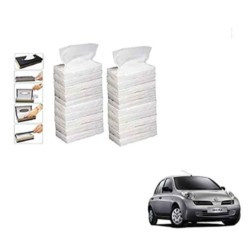 Kozdiko 100 Pulls Dispenser Box Refiller Tissue Paper with 200 Sheets for Nissan Micra (Pack of 20)