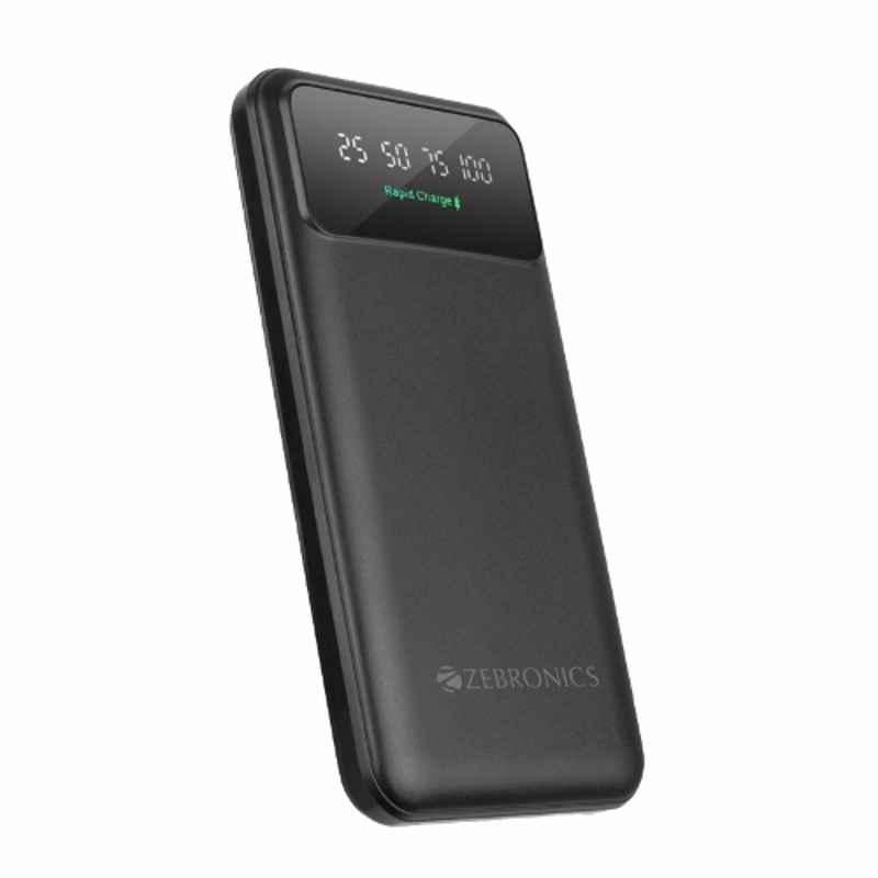 Zebronics MB10000S10 Pro 10000mAh Black Power Bank with Torch Light
