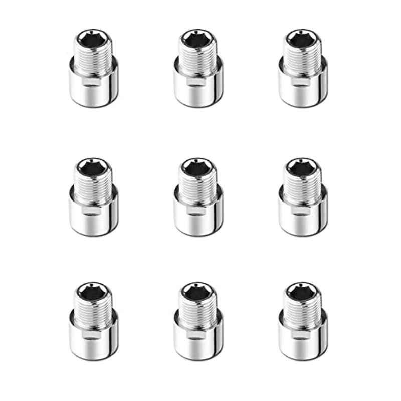 Spazio 1 inch Brass Chrome Finish Extension Nipple (Pack of 9)