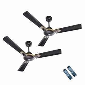 Activa Energia 28W 380rpm 3 Blade Marble Black BLDC Ceiling Fan with Remote & 5 Years Warranty, Sweep: 1200 mm (Pack of 2)