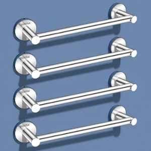 Plantex Towel Rod for Bathroom/12 inch Towel Bar/Towel Holder/Towel Hanger for Home/Bathroom Accessories (Pack of 4) Chrome